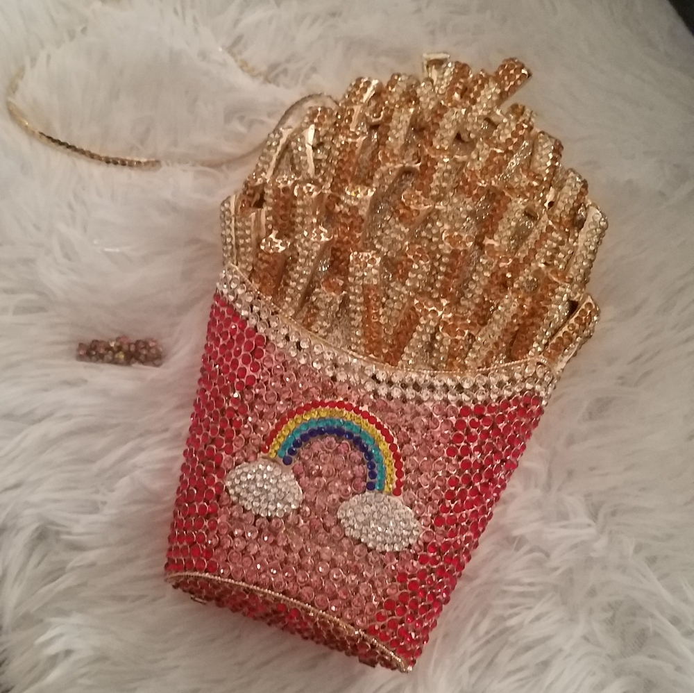 Couture French Fry Crystal Clutch